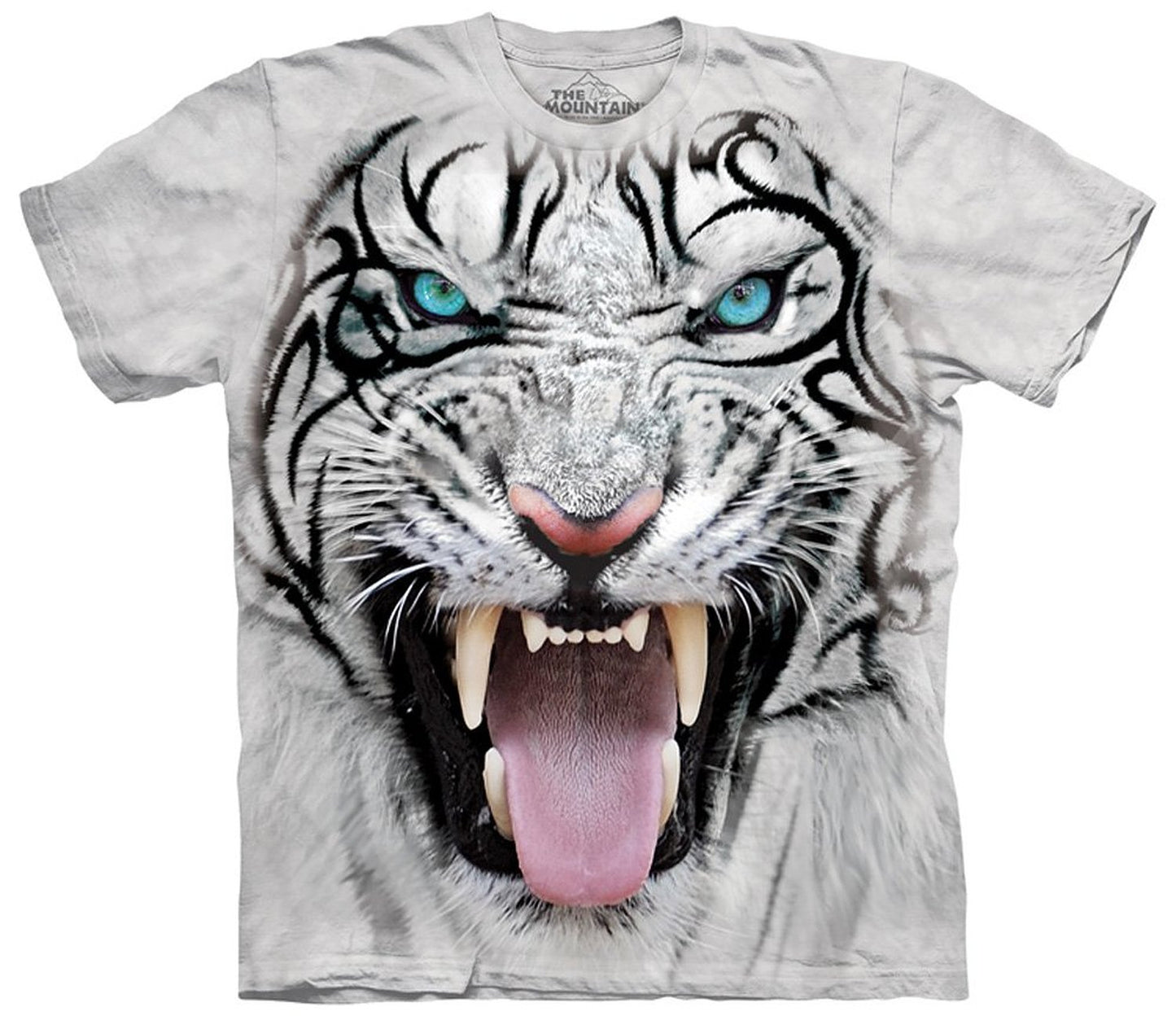 Big Face Tribal White Tiger The Mountain Adult T-Shirt
