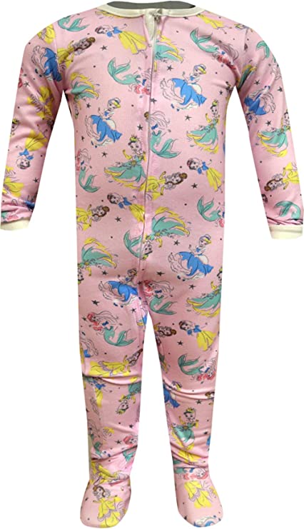 Komar Kids Girls' Disney Baby Little Princesses Knit Infant Onesie Sleeper