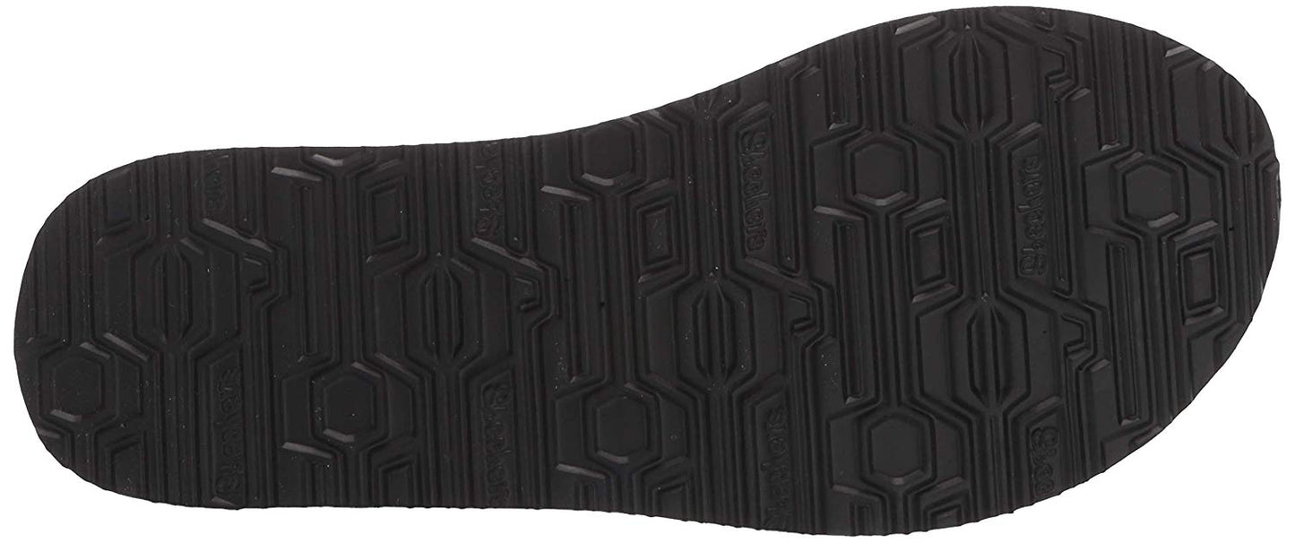 Skechers Women's Meditation-Gypsy Glam-Hooded Aztec Rhinestone Slingback Thong Sandals, Black, 5 M US
