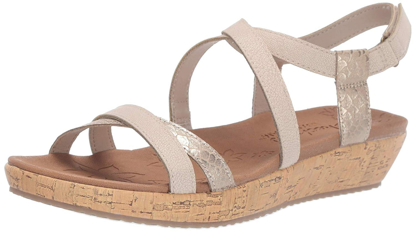 Skechers Women's Brie-Desert Dance-Multi-Strap Slingback Sandal Flat