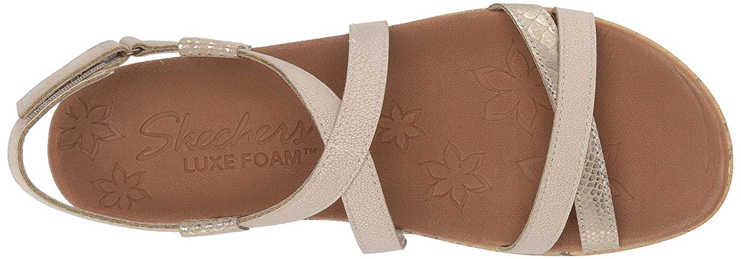 Skechers Women's Brie-Desert Dance-Multi-Strap Slingback Sandal Flat