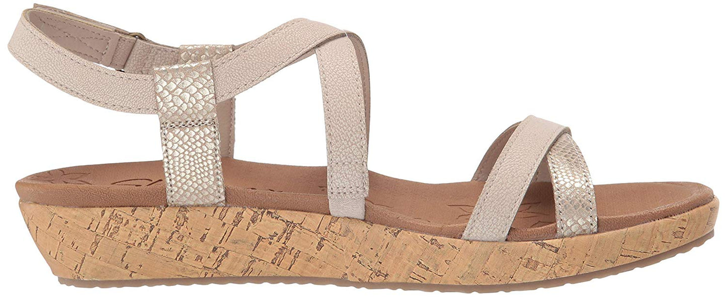 Skechers Women's Brie-Desert Dance-Multi-Strap Slingback Sandal Flat