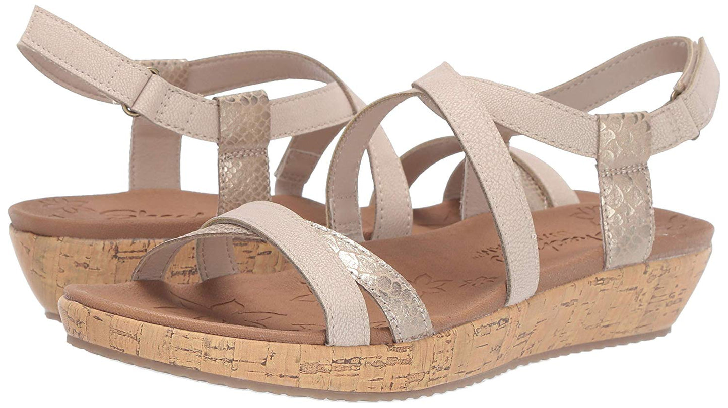 Skechers Women's Brie-Desert Dance-Multi-Strap Slingback Sandal Flat