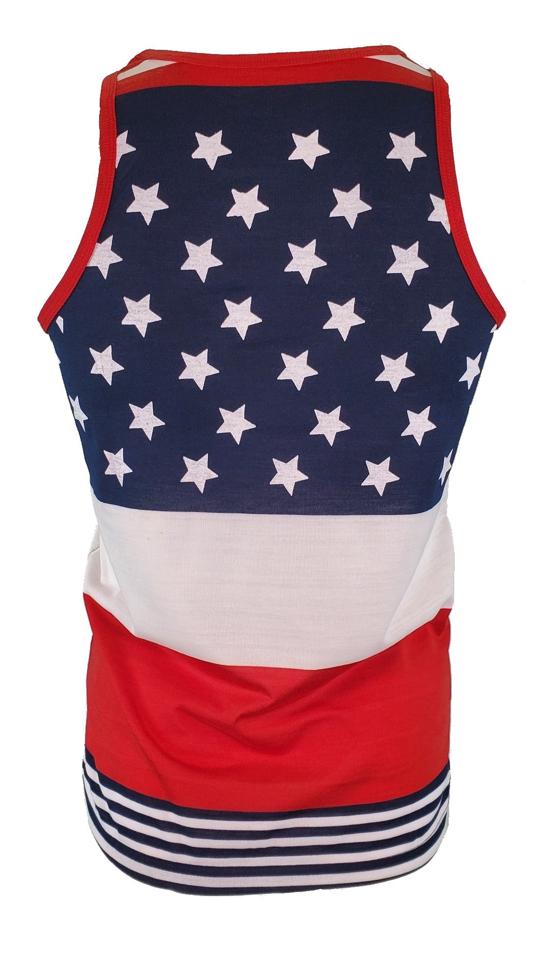 Patriotic American US Flag Stripes And Stars Tank Top Shirt Adult Men's