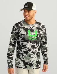 HUK, Icon KC Printed, LS, Vapor, Crew,
