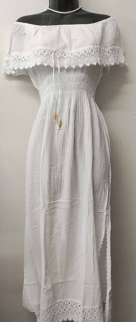 Cotton Collection Woman's Off The Shoulder Long Dress