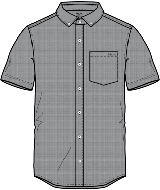 Huk Cross-Dye Teaser Button Short-Sleeve, Blue Fog