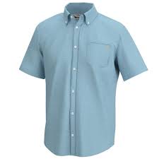 Huk Kona Cross Dye Button SS,Crystal Blue,S