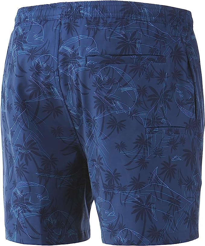 HUK Men's Volley 5.5" Elastic Waist Quick-Dry Swim Shorts