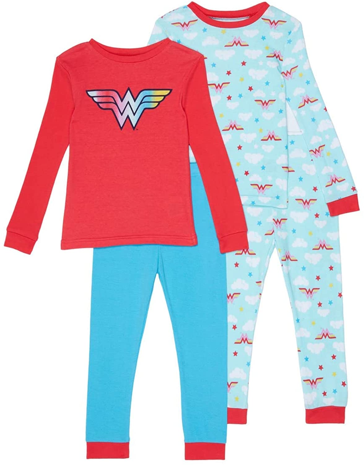 Komar Kids Girls' WONDER WOMAN 4pc Pajama Set