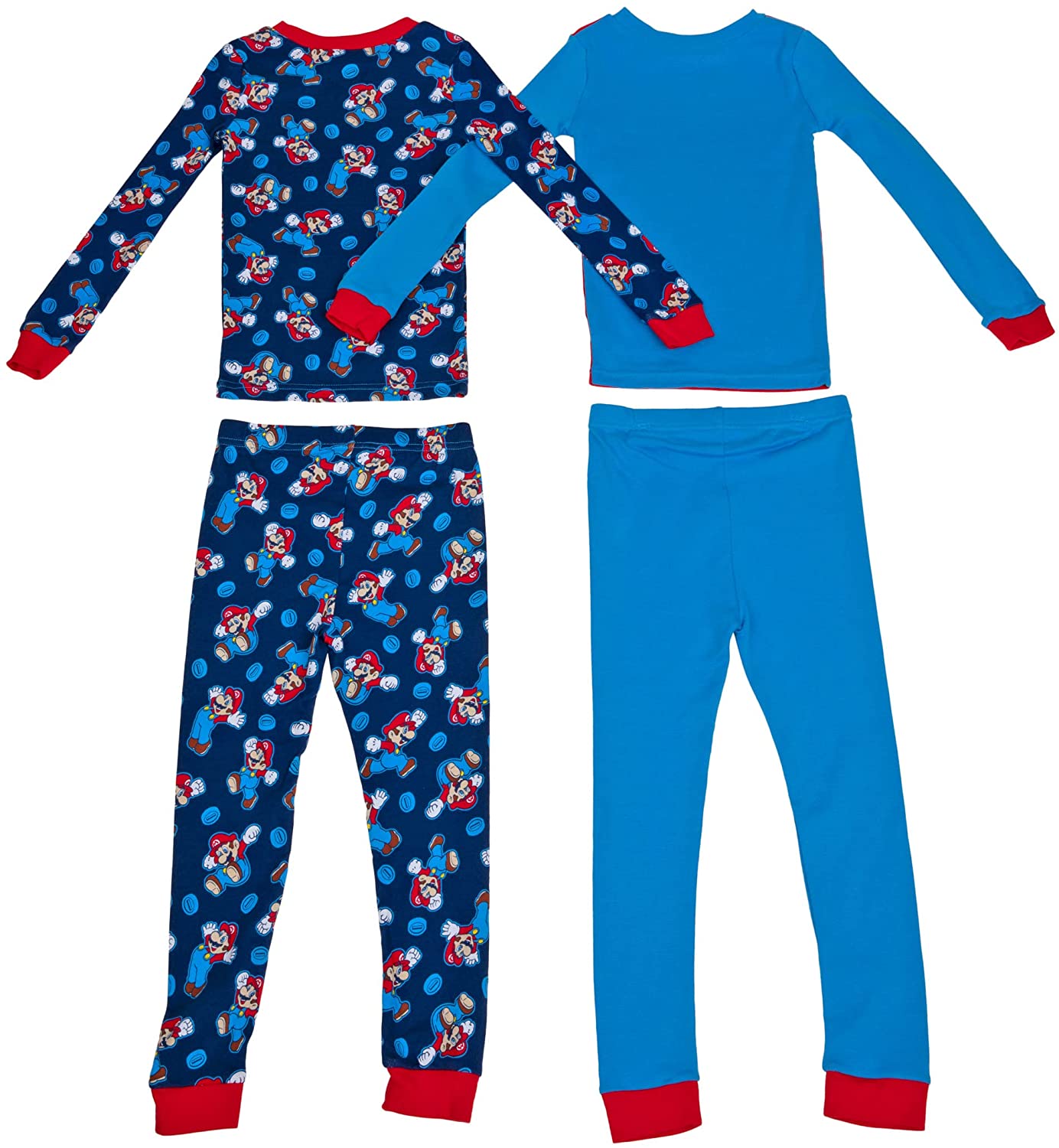 Nintendo Super Mario Character Youth 4-Piece Long Sleeve Pajama Set