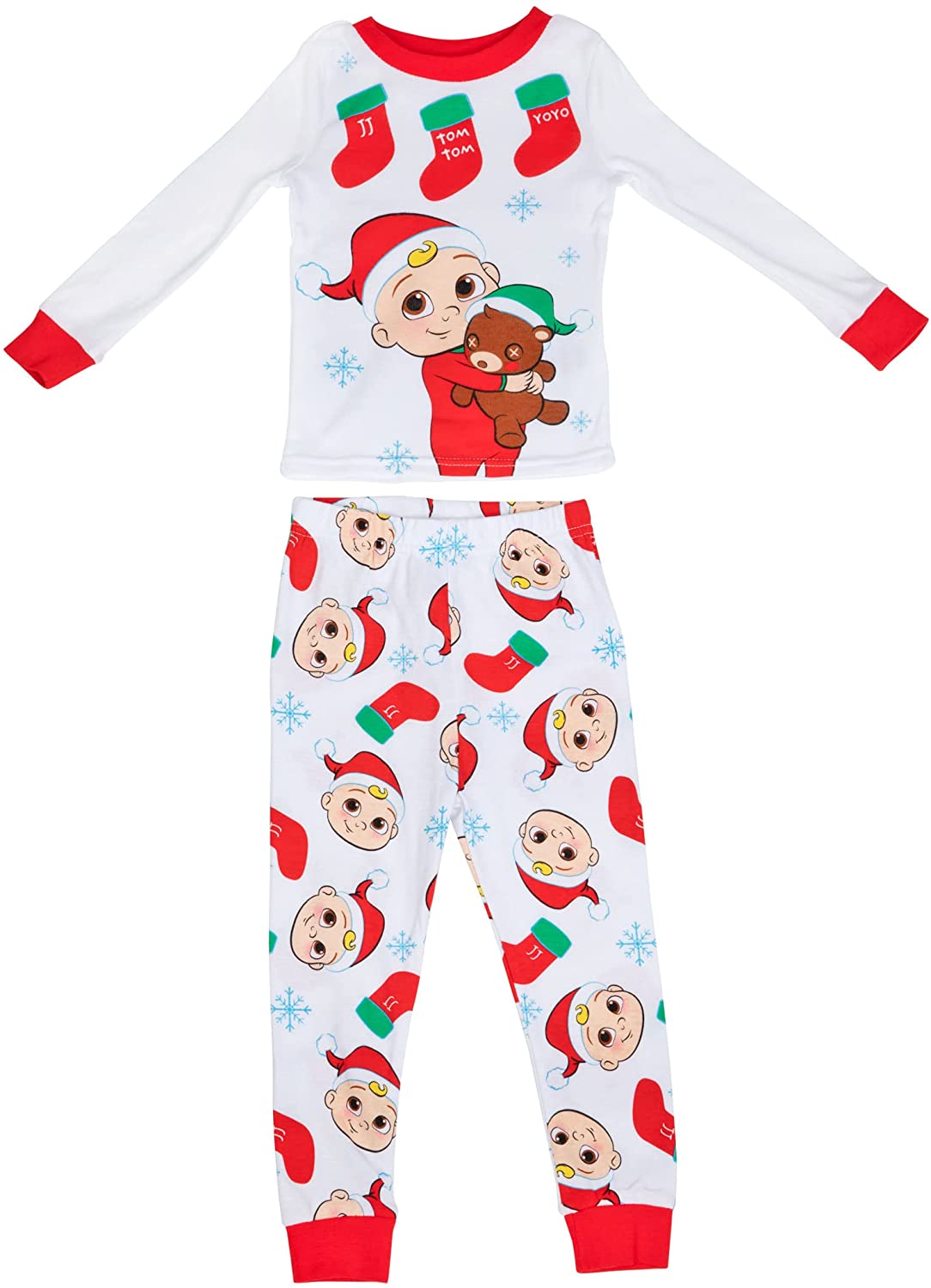 Cocomelon Christmas Holiday Toddler 2-Piece Sleep Set Toddler