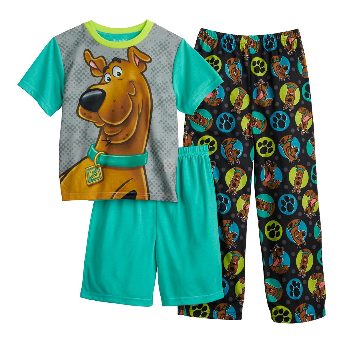 Scooby Doo Boys' Top, Shorts & Pants Pajama Set