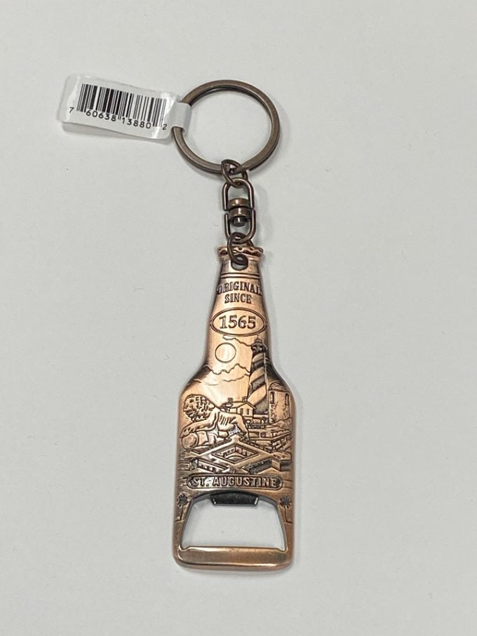 Historic Print and Map,Key Ring – SA Bottle Opener Copper Toned