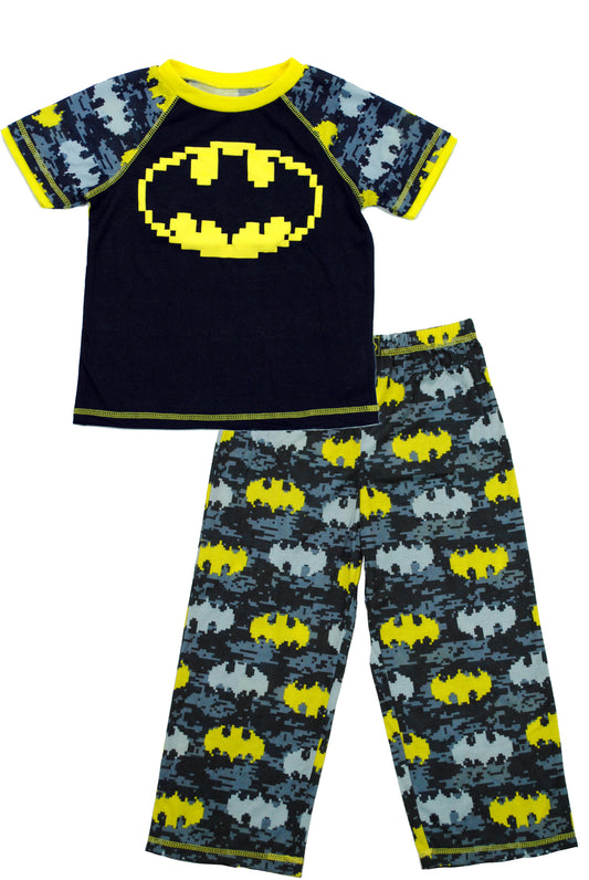 Batman Toddler Boys' Puff Screen Logo 2 Pc Sleepwear Set