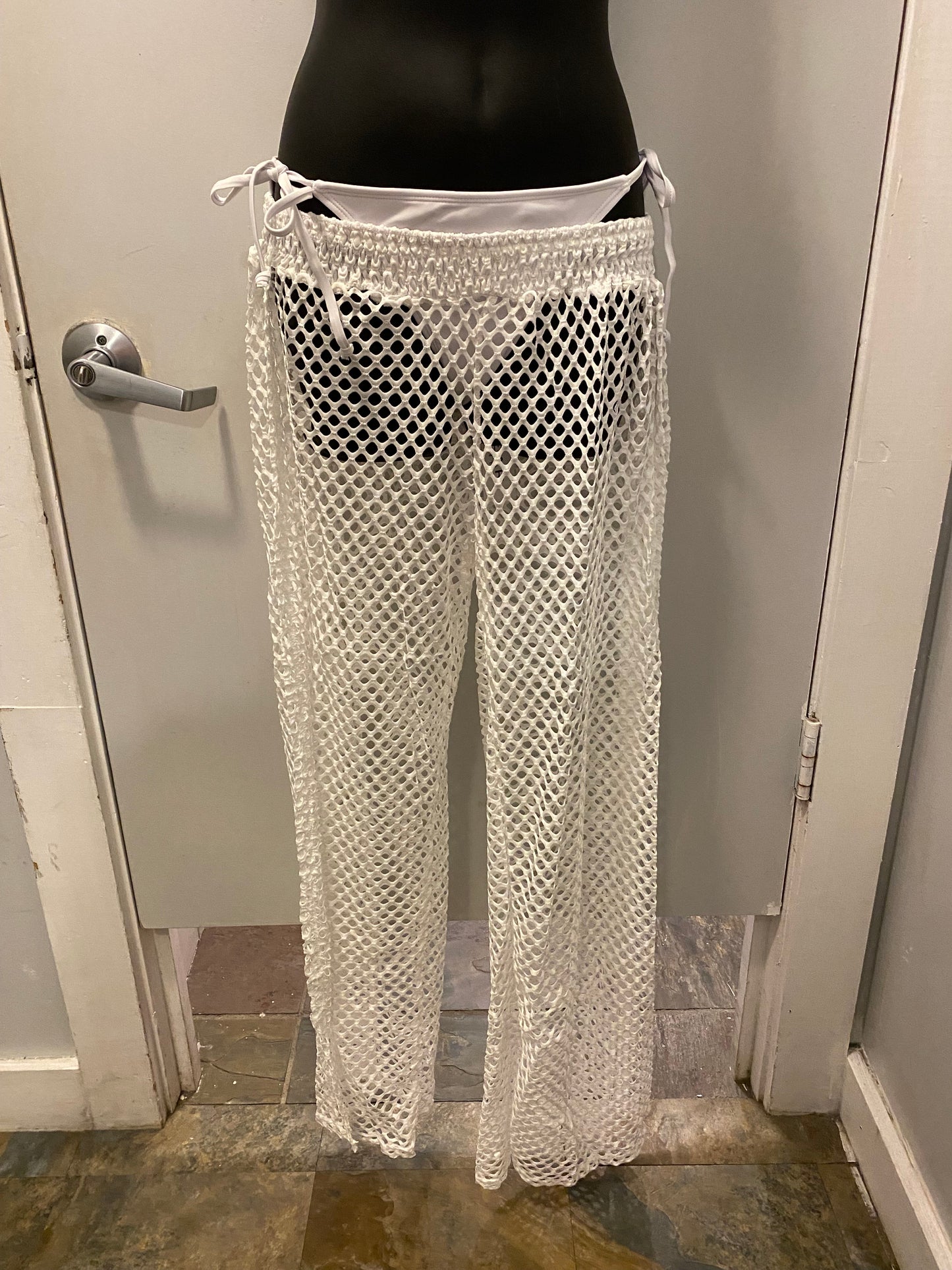 Ingear Fashion's, Women's, Fishnet Open Leg Pant, White, M