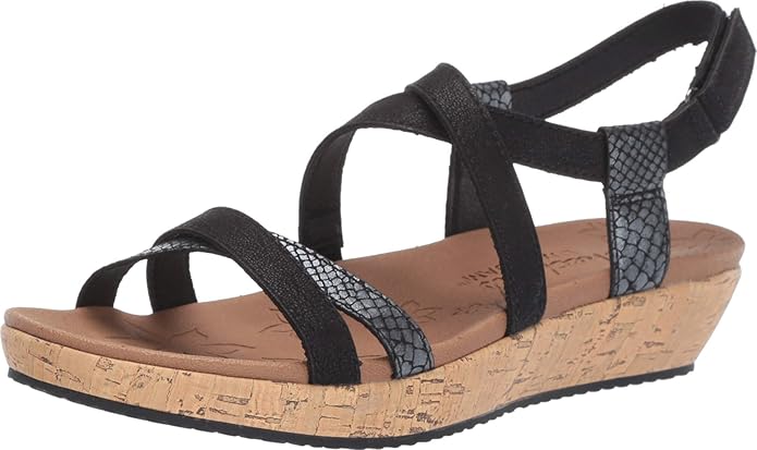 Skechers Women's Brie-Desert Dance-Multi-Strap Slingback Sandal Flat