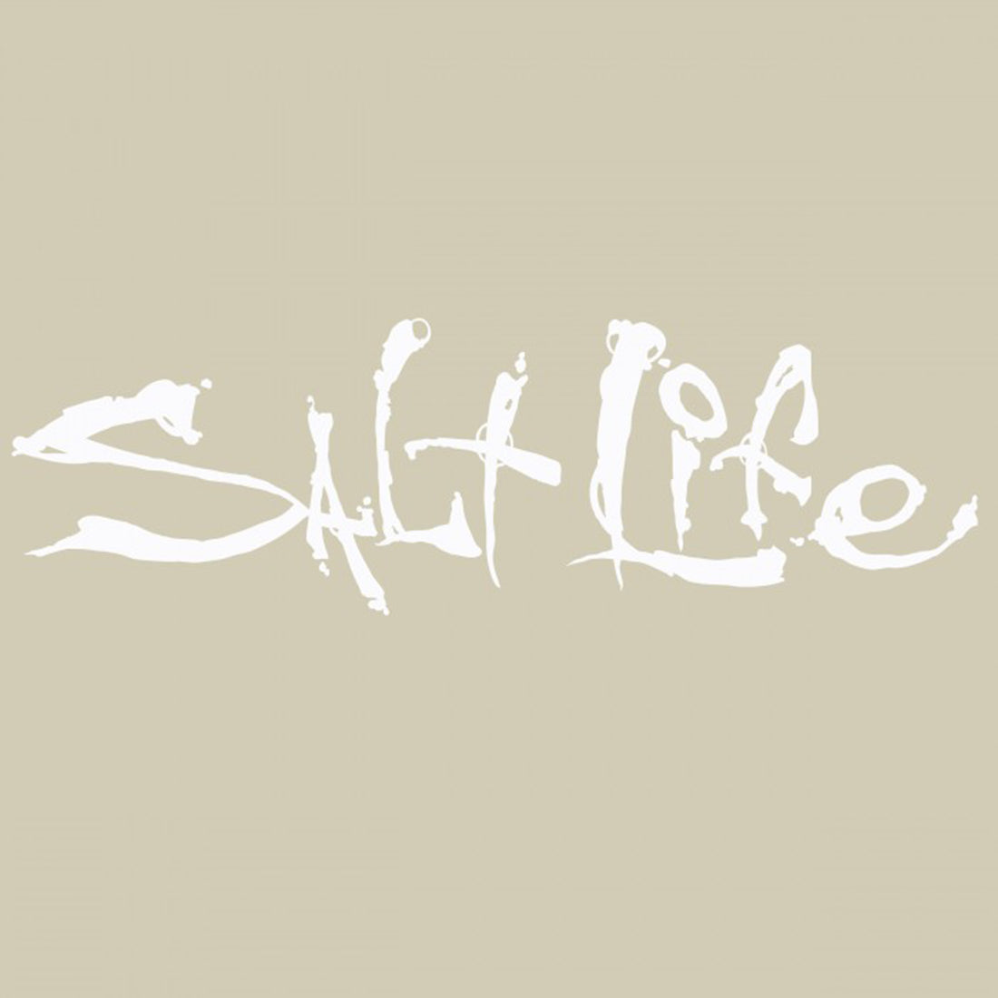 Salt Life Signature Skull and Hooks Decal Medium White