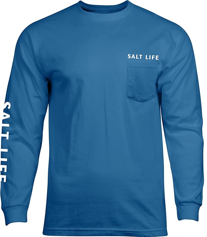 Salt life Sailing Flags Long Sleeve Pocket Tee