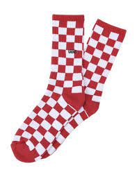 Vans The Checkerboard II Crew Sock 1 Pair Socks, Red/White (6.5-9) M US