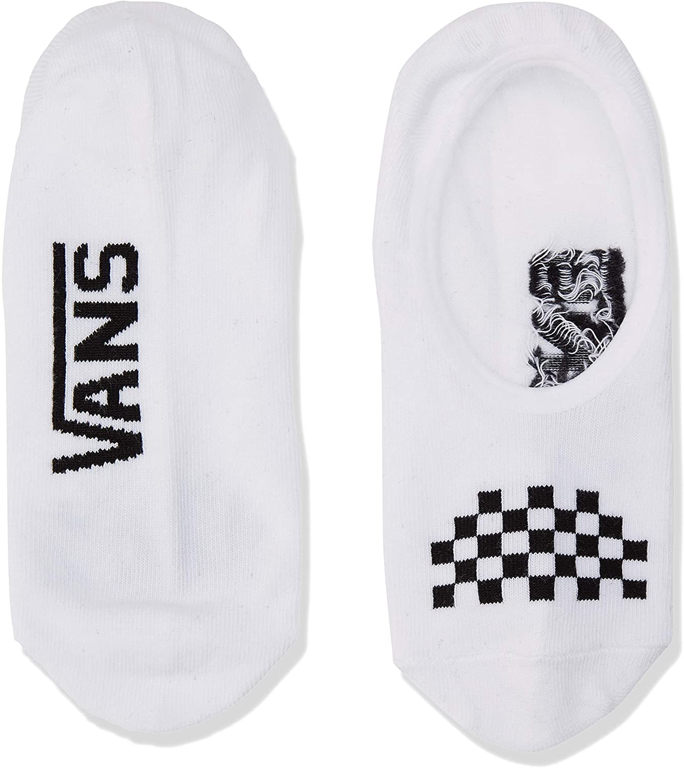 Vans Womens Girls Basic Canoodle No Show Socks, Black/White Checkboard, (6.5-10) M US