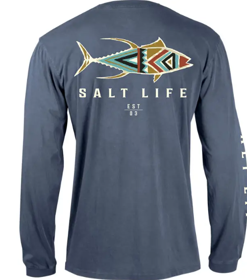 Salt Life Men's Tribal Finz Salt Wash Long Sleeve Pocket Tee – Vintage  Clothing Co.