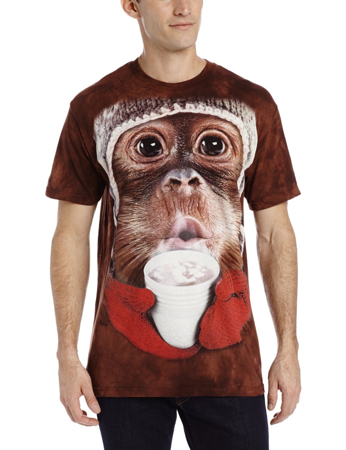 Hot Cocoa Orangutan Christmas Holiday The Mountain Men's T-Shirt