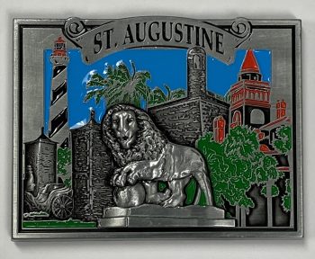 Historic Print and Map,St. Augustine Pewter Magnet