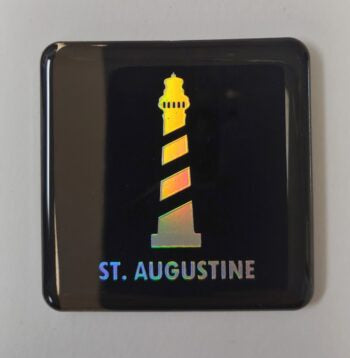 Historic Print and Map,St. Augustine Lighthouse Iridescent Magnet