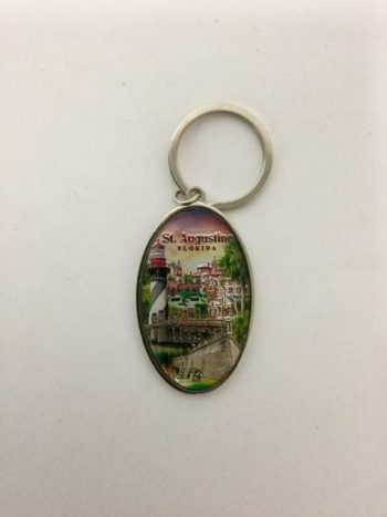 Historic Print and Map,Foil Key Ring – St. Augustine Collage