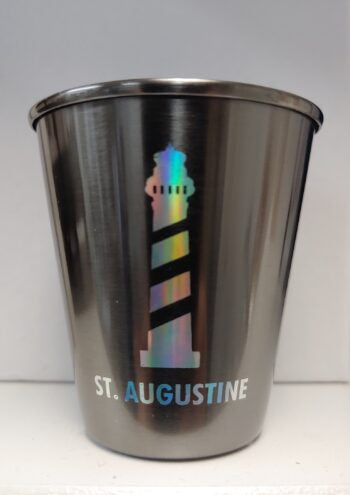 Historic Print and Map,St. Augustine Lighthouse Metal Iridescent Shot Glass