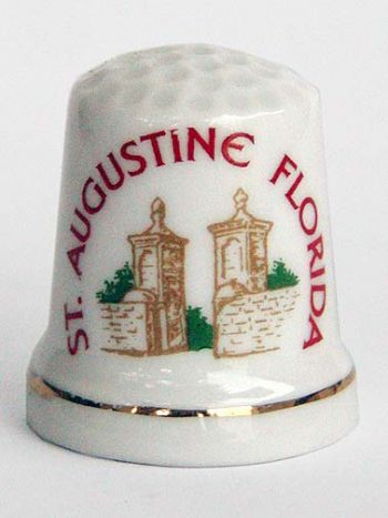 Historic Print and Map,Ceramic City Gates Thimble