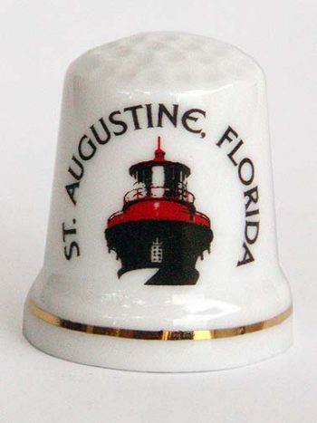 Historic Print and Map,Ceramic Lighthouse Thimble