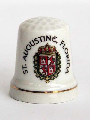 White Ceramic Thimble with the City Crest