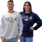 Isaac's Designs USA Embosing Crewneck,Navy,XL