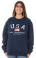 Isaac's Designs USA Embosing Crewneck,White,3XL