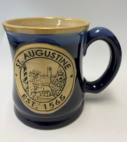 Historic Print and Map,St. Augustine Pottery Mug Blue