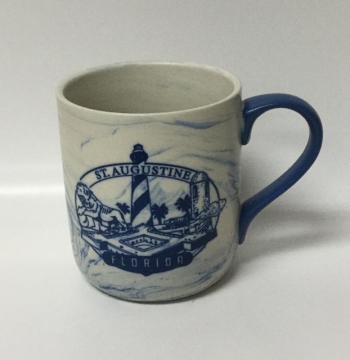 St. Augustine Blue Marbled Mug