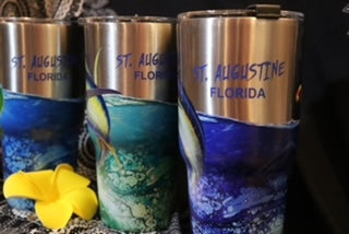 ID SA Souvenir Tumbler Cup With Straw, Fish