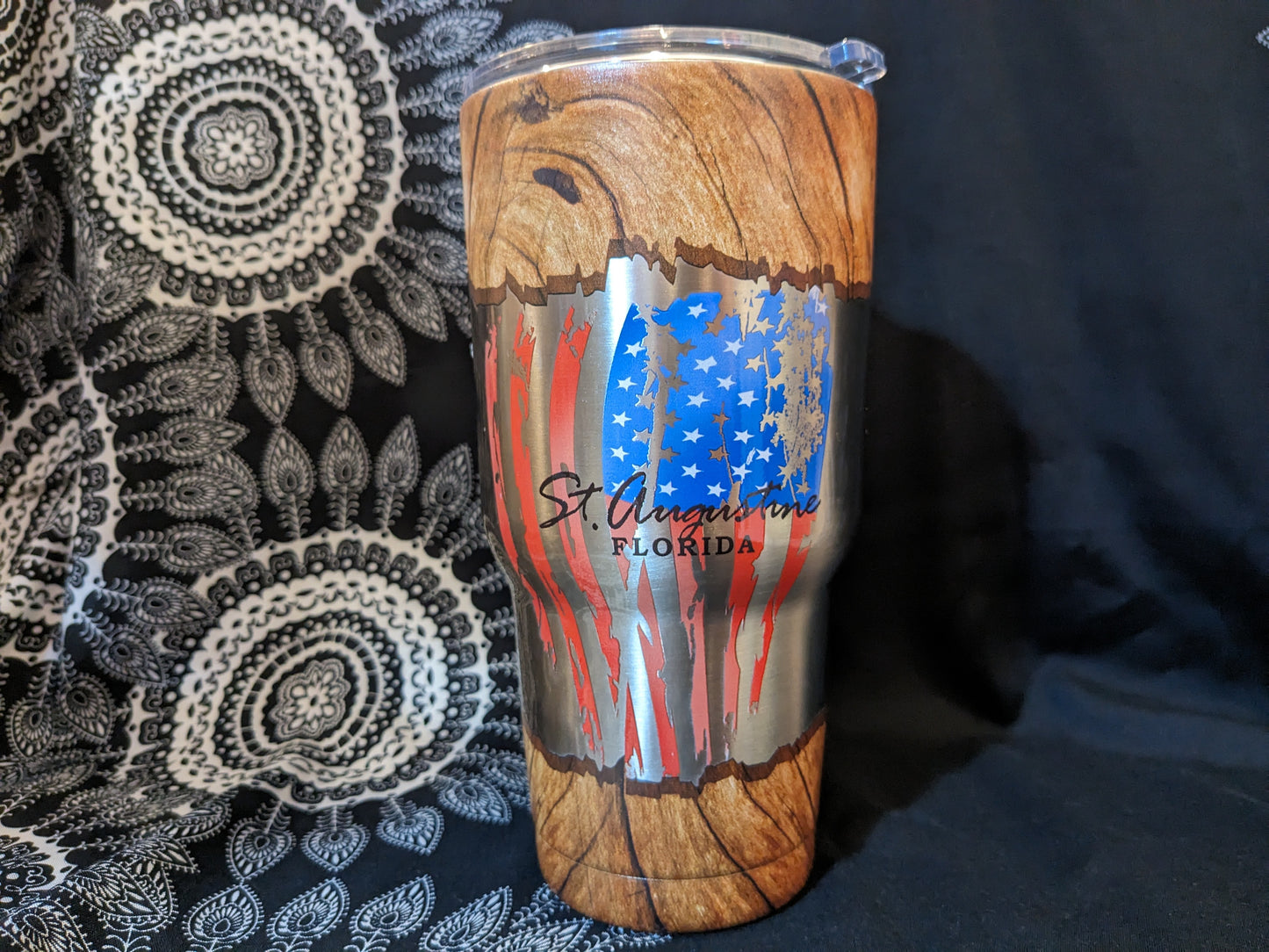 ID SA Souvenir Tumbler Cup With Straw,Flag,