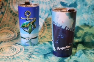 ID SA Souvenir Tumbler Cup With Straw,Under Sea Graphic,