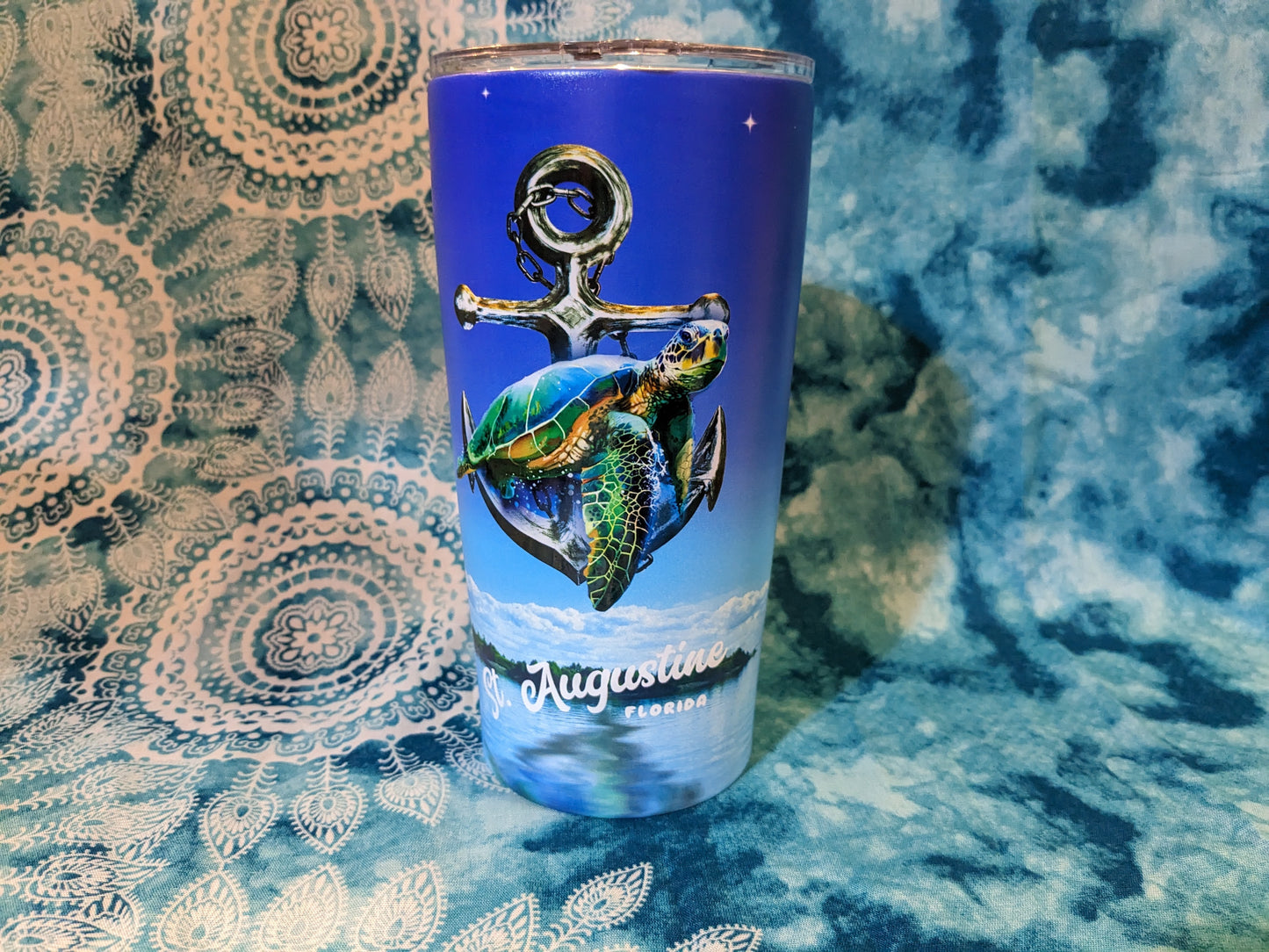 ID SA Souvenir Tumbler Cup With Straw,Under Sea Graphic,