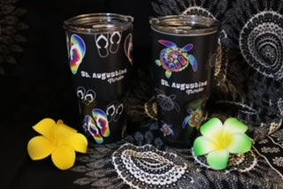 ID SA Souvenir Tumbler Cup With Straw, Tie Dye Design,