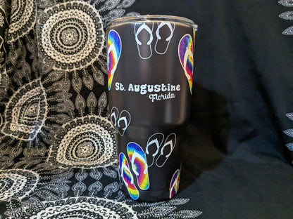 ID SA Souvenir Tumbler Cup With Straw, Tie Dye Design,