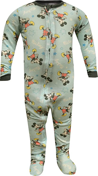Komar Kids Boys' Disney Baby Mickey Mouse Ultra Soft Infant Onesie Sleeper