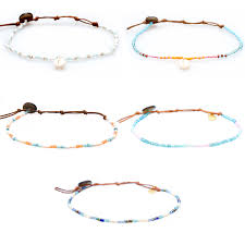 Lotus and Luna Beaded Anklet's,