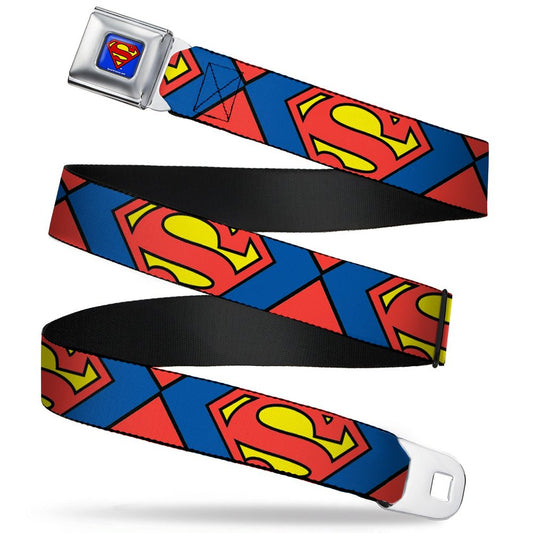 Superman Full Color Blue Superhero Classic Seatbelt Belt