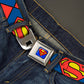 Superman Full Color Blue Superhero Classic Seatbelt Belt