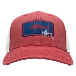 Guy Harvey Men's Billfish Patch Trucker Hat, Red, OSFM