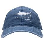 Guy Harvey Men's Embroidered Unstructured Hat,Denim, OSFM